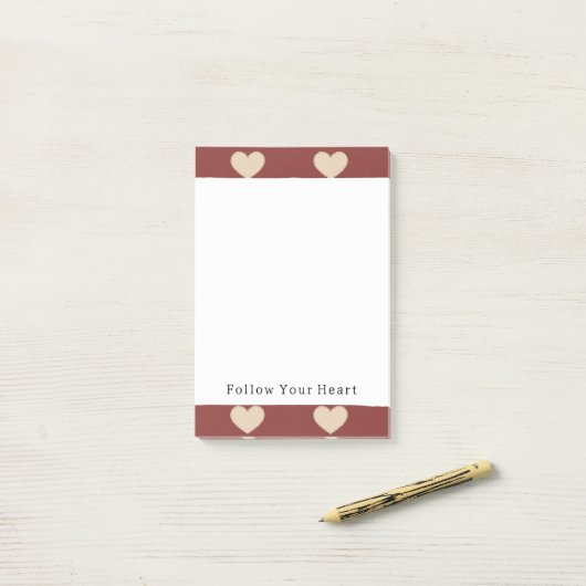 Gold Red Cream Glitter Hearts Valentine's Day Post-it® Notes (Op bureau)