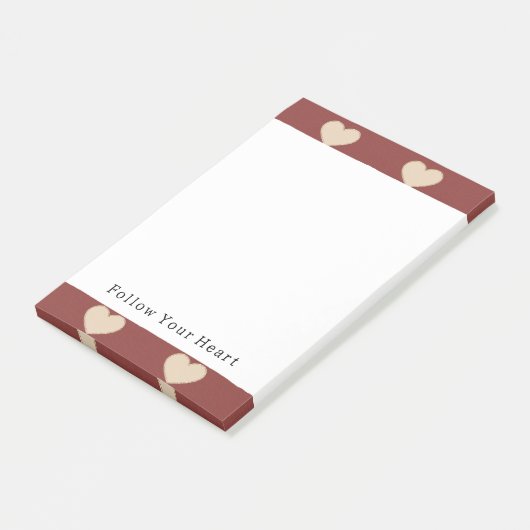 Gold Red Cream Glitter Hearts Valentine's Day Post-it® Notes (Schuin)