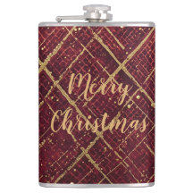 Gold Red Cross Pattern, Gold Merry Christmas