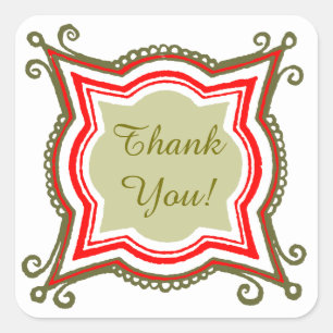 Gold Red Custom Dank u Stickers