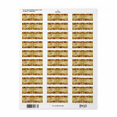 Gold & Red Damask Kerst Adresetiketten Etiket (Full Sheet)