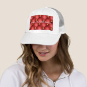 Gold Red Diamond Tufted Leather Jouw tekst Name Trucker Pet (In situ)