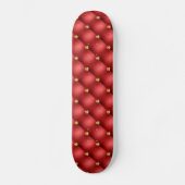 Gold Red Diamonds Tufted Leather Skateboard - Gift (Voorkant)