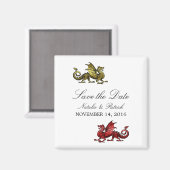 Gold Red Dragon bewaart de Date Magnet (Voorkant / Achterkant)