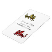 Gold Red Dragon bewaart de Date Magnet Magneet (Linkerzijde)