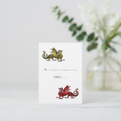Gold Red Dragon bruiloft Plaatskaartje (Staand voorkant)