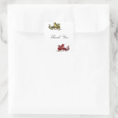 Gold Red Dragon Hartelijk dank, Stickers (Tas)