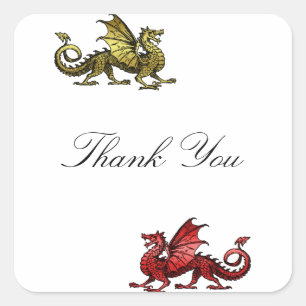Gold Red Dragon Hartelijk dank, Stickers