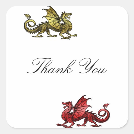 Gold Red Dragon Hartelijk dank, Stickers (Voorkant)