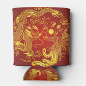 Gold Red Dragon Phoenix Chinese Weddenschap Favor Blikjeskoeler (Achterkant)