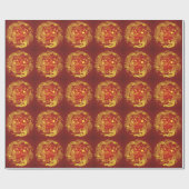 Gold Red Dragon Phoenix Chinese Weddenschap Favor Cadeaupapier (Vlak)