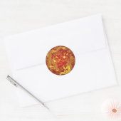 Gold Red Dragon Phoenix Chinese Weddenschap Favor Ronde Sticker (Envelop)
