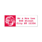 Gold Red Dragon Phoenix Chinese Weddenschap Favor Zelfinktende Stempel (Design)