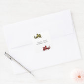 Gold Red Dragon Weddenschappen Vierkante Sticker (Envelop)