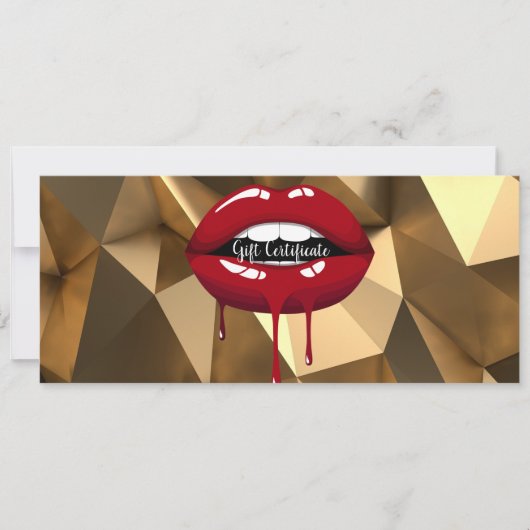 Gold Red Driving Lips Makeup Cadeaubon Kaart (Voorkant)