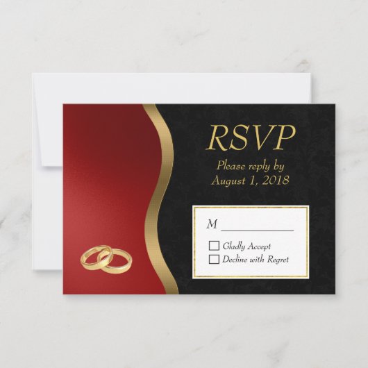 Gold Red en Black RSVP (Voorkant)