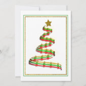 Gold, Red en Green Kerstparty Uitnodiging (Achterkant)