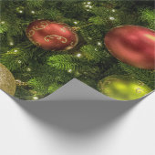 Gold Red- en Green-kerstversieringen Cadeaupapier (Hoek)