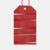 Gold & Red Fa La La La La La La La La Snowy-kerstf Cadeaulabel (Achterkant)