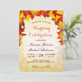Gold Red Fall Leaves | Herfstweddenschap Kaart (Staand voorkant)
