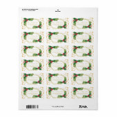 Gold Red Family Merry kerst Holly Glitter Etiket (Full Sheet)