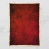 Gold Red Floral Rustic Script Wedding Kaart (Achterkant)