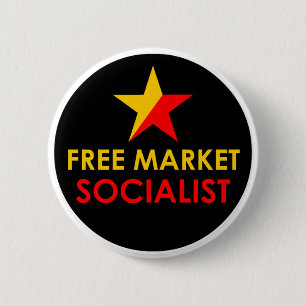 Gold/Red Free Market Socialistische Button