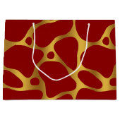 Gold & Red Giraffe Pattern Grote Cadeautas (Voorkant)