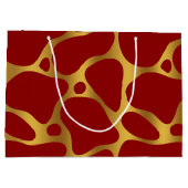 Gold & Red Giraffe Pattern Grote Cadeautas (Achterkant)
