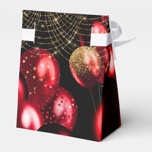 Gold Red Glitter Balloons 2021 Graduation Party Bedankdoosjes (Achterkant)