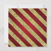 Gold Red Glitter en lint | Kerstfeestdag Kaart (Achterkant)