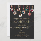 Gold Red Glitter Hanging Ornament - Kerstmis Feestdagenkaart (Voorkant)