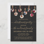 Gold Red Glitter Hanging Ornament - Kerstmis Kaart (Voorkant)