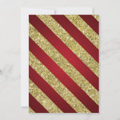 Gold & Red Glitter Snowflake Xmas Holiday Kaart (Achterkant)