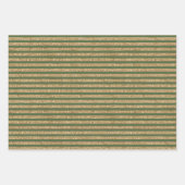 Gold Red Glitter Stripes Inpakpapier Vel (Voorkant 3)