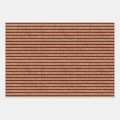 Gold Red Glitter Stripes Inpakpapier Vel (Voorkant)