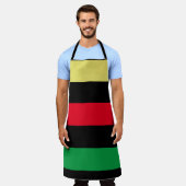 Gold Red Green Black Thick Lines Pan African Schort (Gedragen)