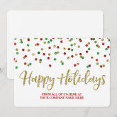 Gold Red Green Confetti kerstKaarten Business Feestdagenkaart (Voorkant / Achterkant)