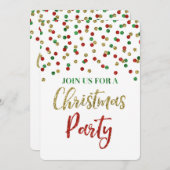 Gold Red Green Glitter-Confetti kerst Kaart (Voorkant / Achterkant)