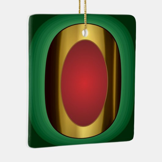  Gold Red Green-keramisch Ornament (Rechts)