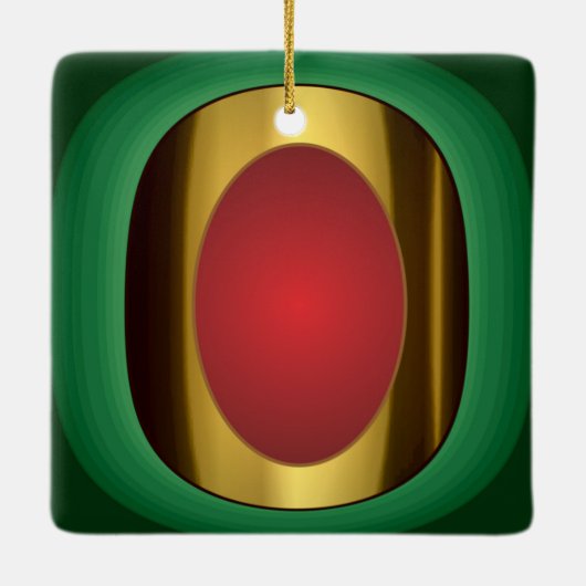  Gold Red Green-keramisch Ornament (Achterkant)