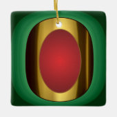  Gold Red Green-keramisch Ornament (Voorkant)