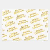 Gold Red Green Merry Prettige feestdagen kerst Inpakpapier Vel (Voorkant 3)