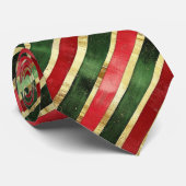 Gold Red Green Striped Christmas Stropdas (Opgerold)