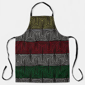 Gold Red Green White Tribal Maze Pan African Schort (Voorkant)