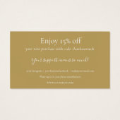 Gold Red Heart Bedankt Shopping Discount Kaart (Achterkant)