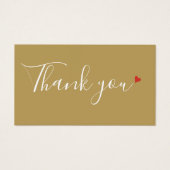 Gold Red Heart Bedankt Shopping Discount Kaart (Voorkant)