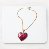 Gold Red Heart Ketting Muismat (Voorkant)