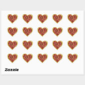 Gold Red Heart Valentijnse Sticker (Vel)