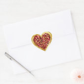 Gold Red Heart Valentijnse Sticker (Envelop)